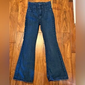 Free People We The Free Indigo High Rise Flare Jeans size 28